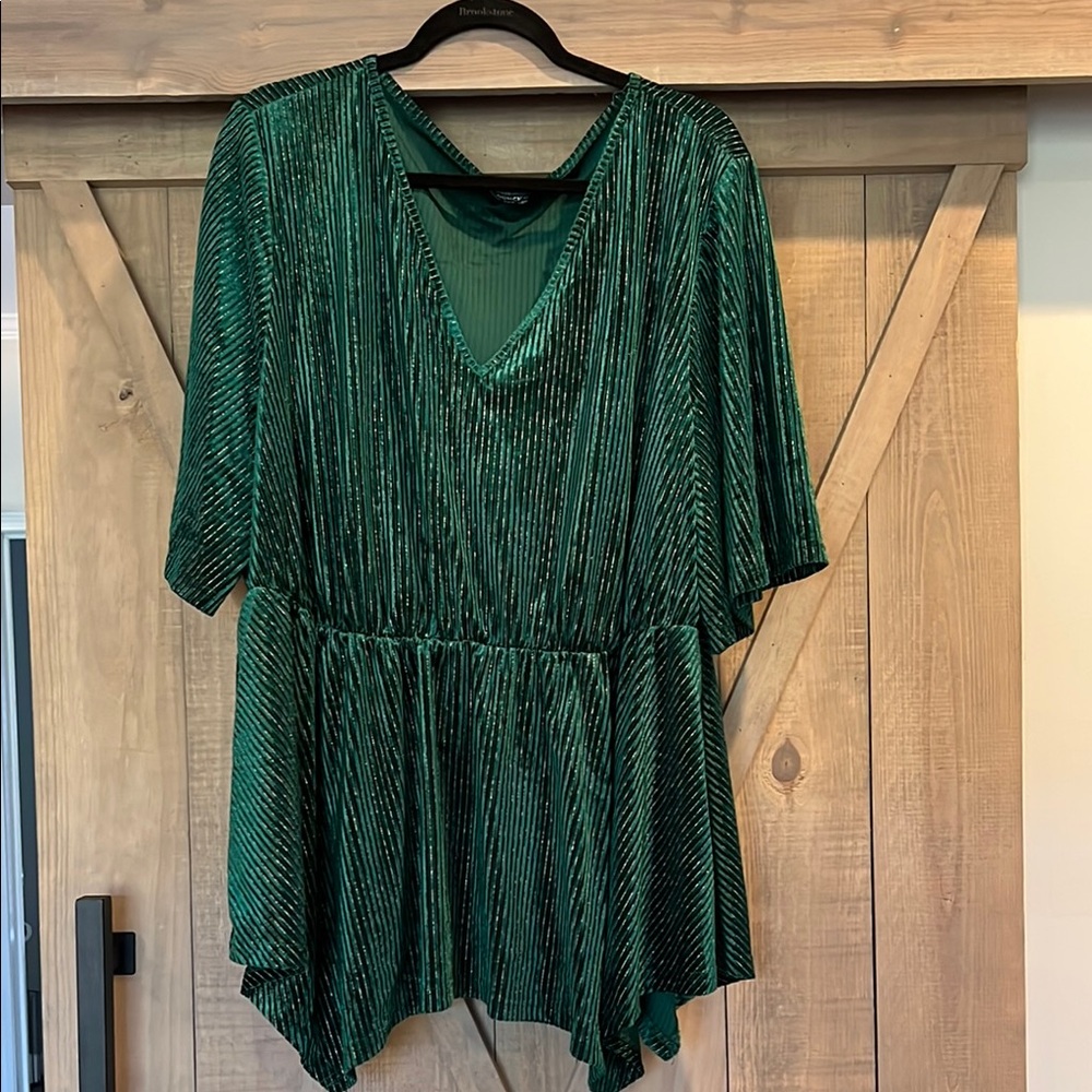 Zara Green Striped Blouse
